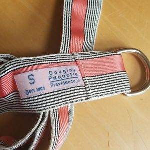 Douglas Paquette Belt Peach and Black Stripes NEW